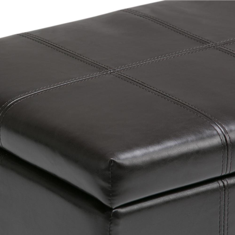 Dover Storage Ottoman in Vegan Leather