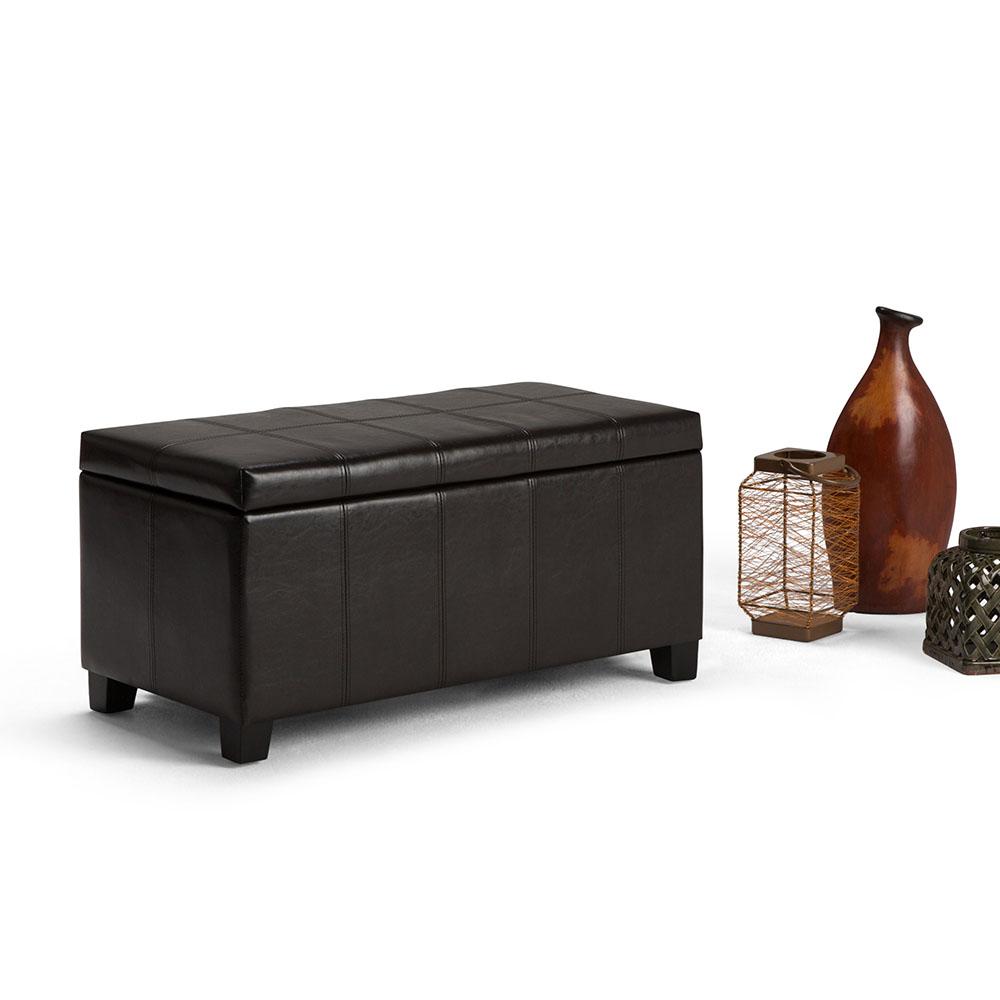 Dover Storage Ottoman in Vegan Leather