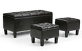 Dover 3 Pc Storage Ottoman in Vegan Leather