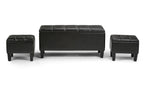 Dover 3 Pc Storage Ottoman in Vegan Leather