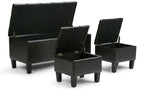 Dover 3 Pc Storage Ottoman in Vegan Leather