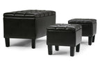 Dover 3 Pc Storage Ottoman in Vegan Leather