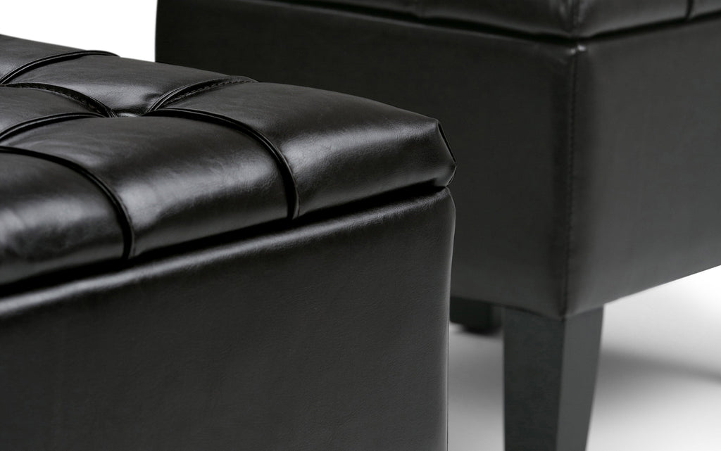 Dover 3 Pc Storage Ottoman in Vegan Leather