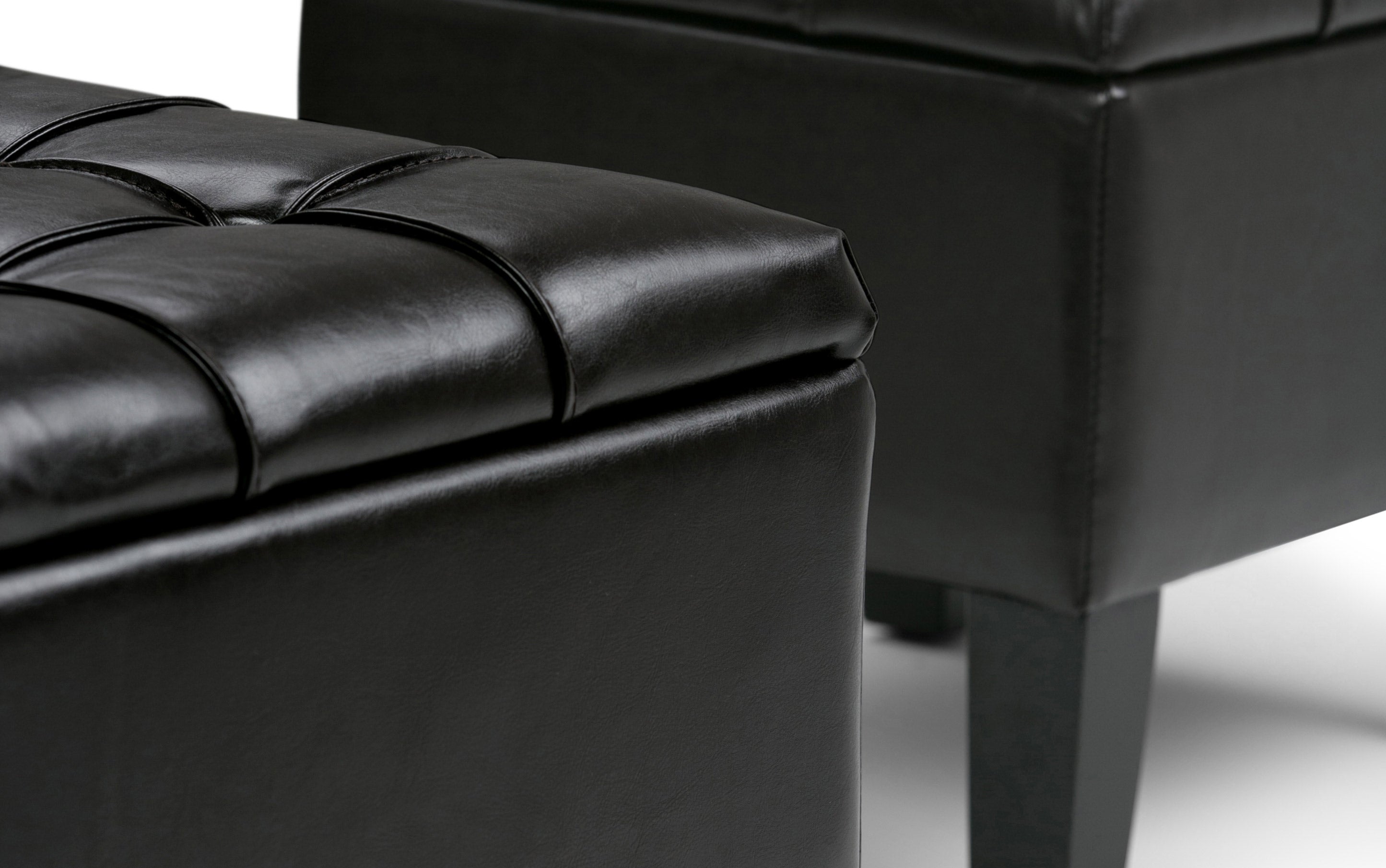 Dover 3 Pc Storage Ottoman in Vegan Leather