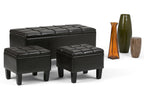 Dover 3 Pc Storage Ottoman in Vegan Leather