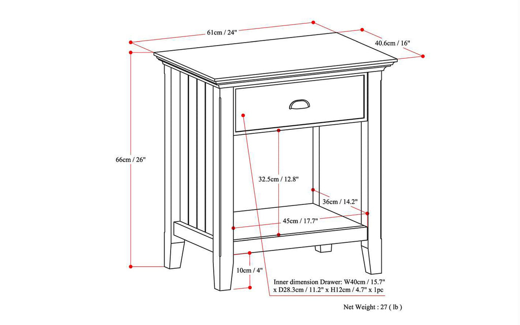 Acadian Night Stand With Drawer