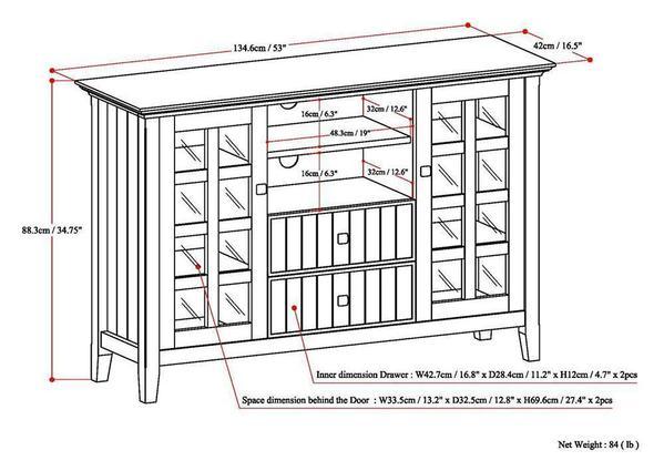 Acadian Tall TV Media Stand