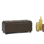 Avalon 3 Trays Ottoman in Vegan Leather