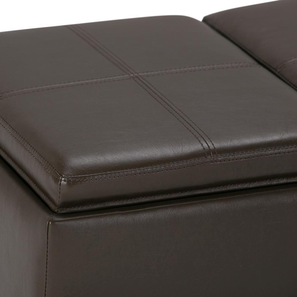 Avalon 3 Trays Ottoman in Vegan Leather