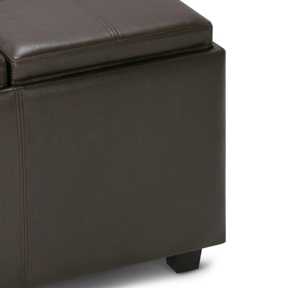 Avalon 3 Trays Ottoman in Vegan Leather