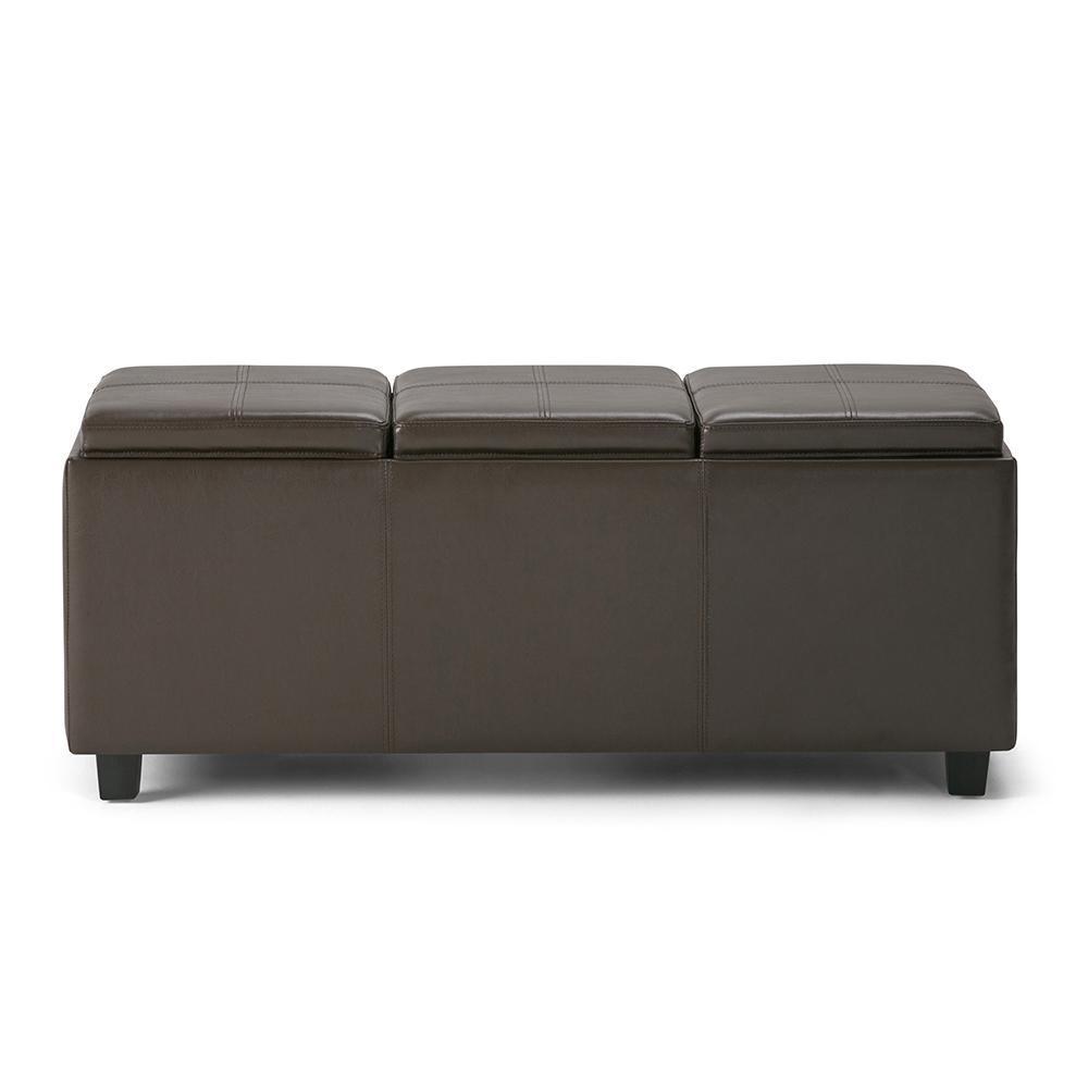 Avalon 3 Trays Ottoman in Vegan Leather