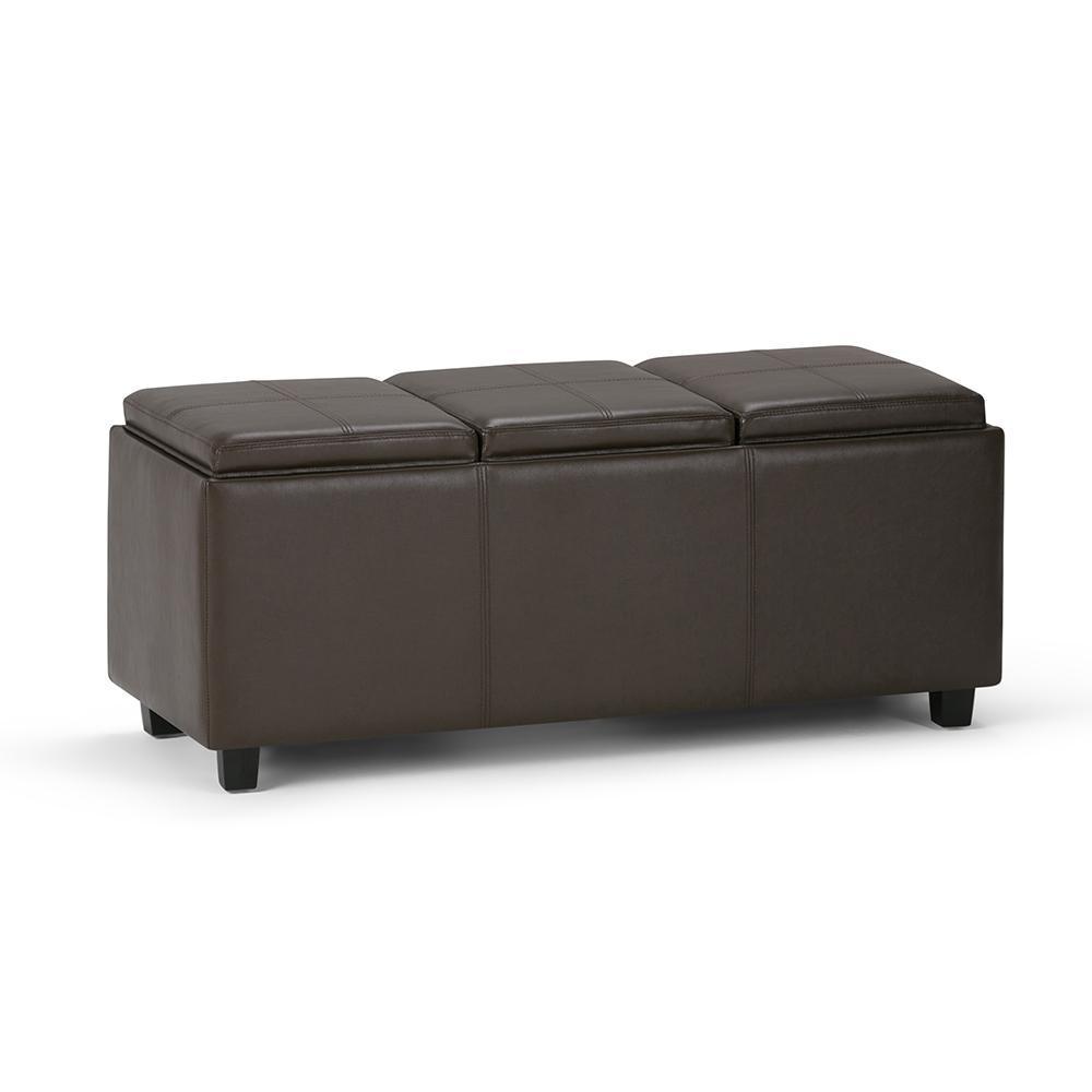 Avalon 3 Trays Ottoman in Vegan Leather
