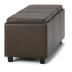 Avalon 3 Trays Ottoman in Vegan Leather