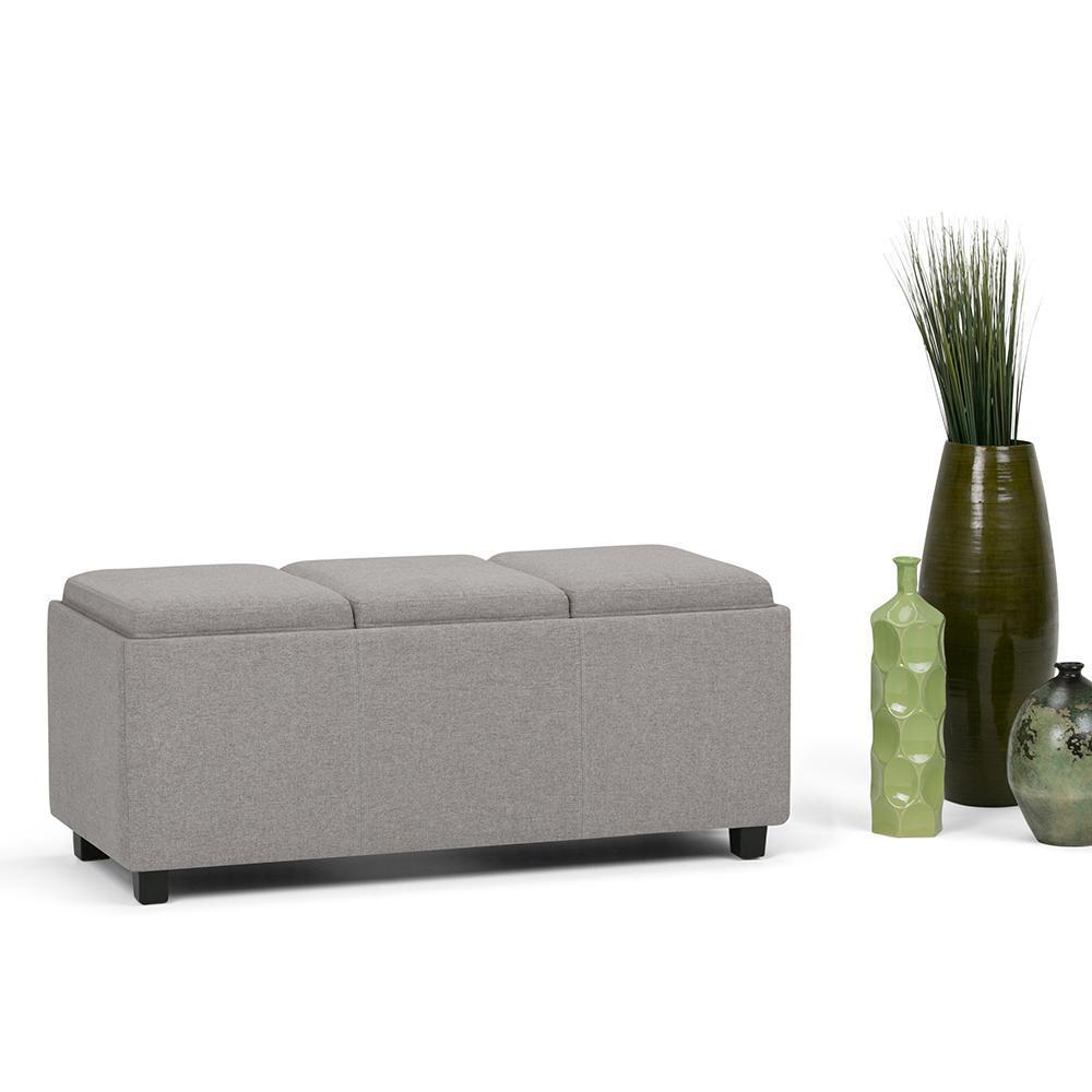 Avalon 3 Trays Ottoman in Linen