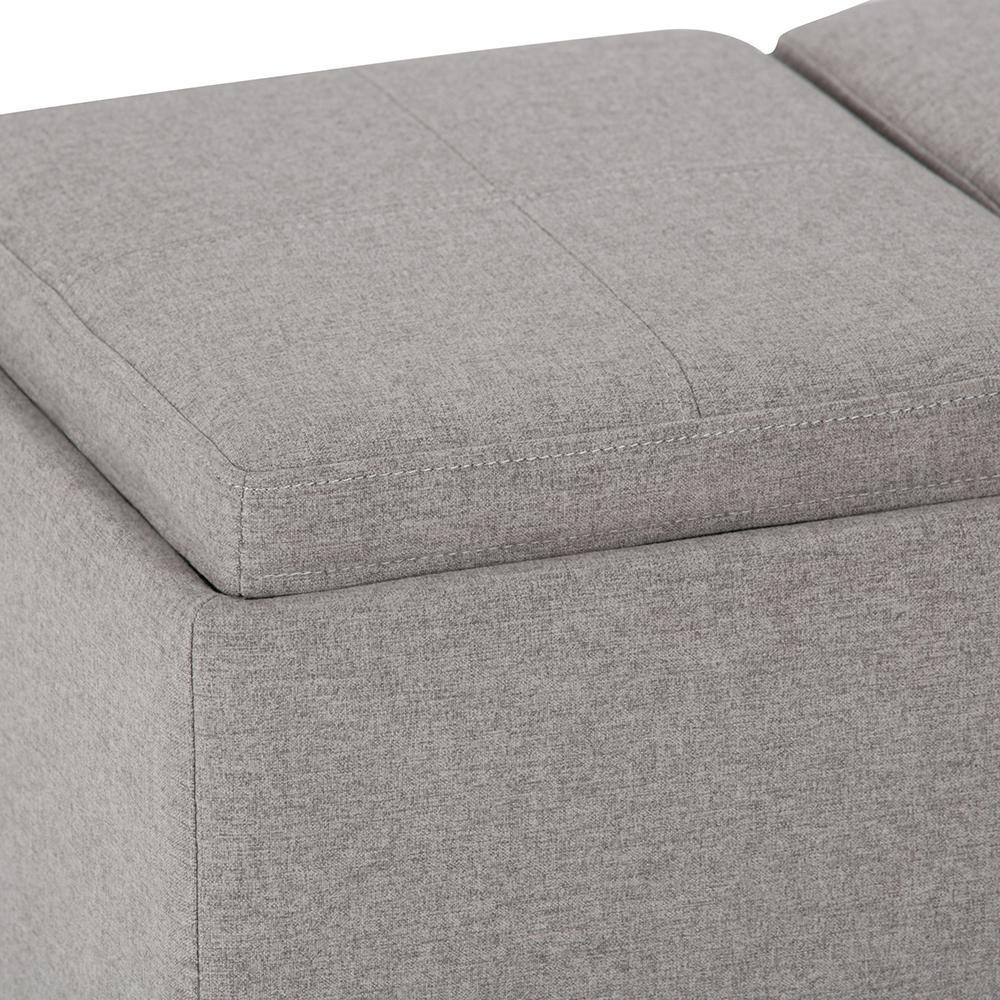 Avalon 3 Trays Ottoman in Linen