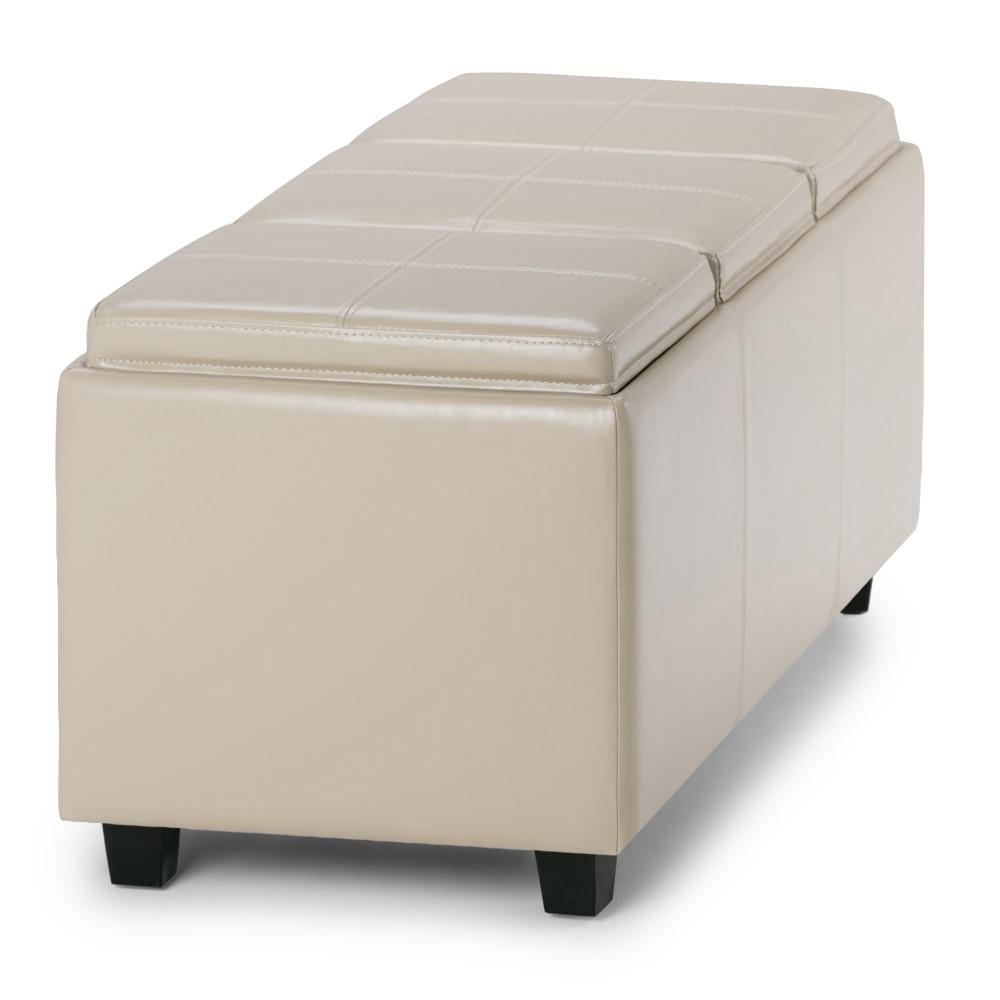 Avalon 3 Trays Ottoman in Vegan Leather
