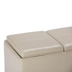Avalon 3 Trays Ottoman in Vegan Leather