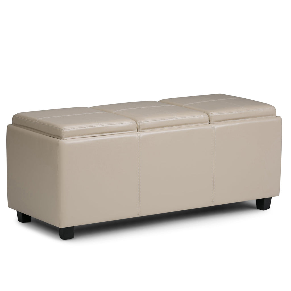 Avalon 3 Trays Ottoman in Vegan Leather