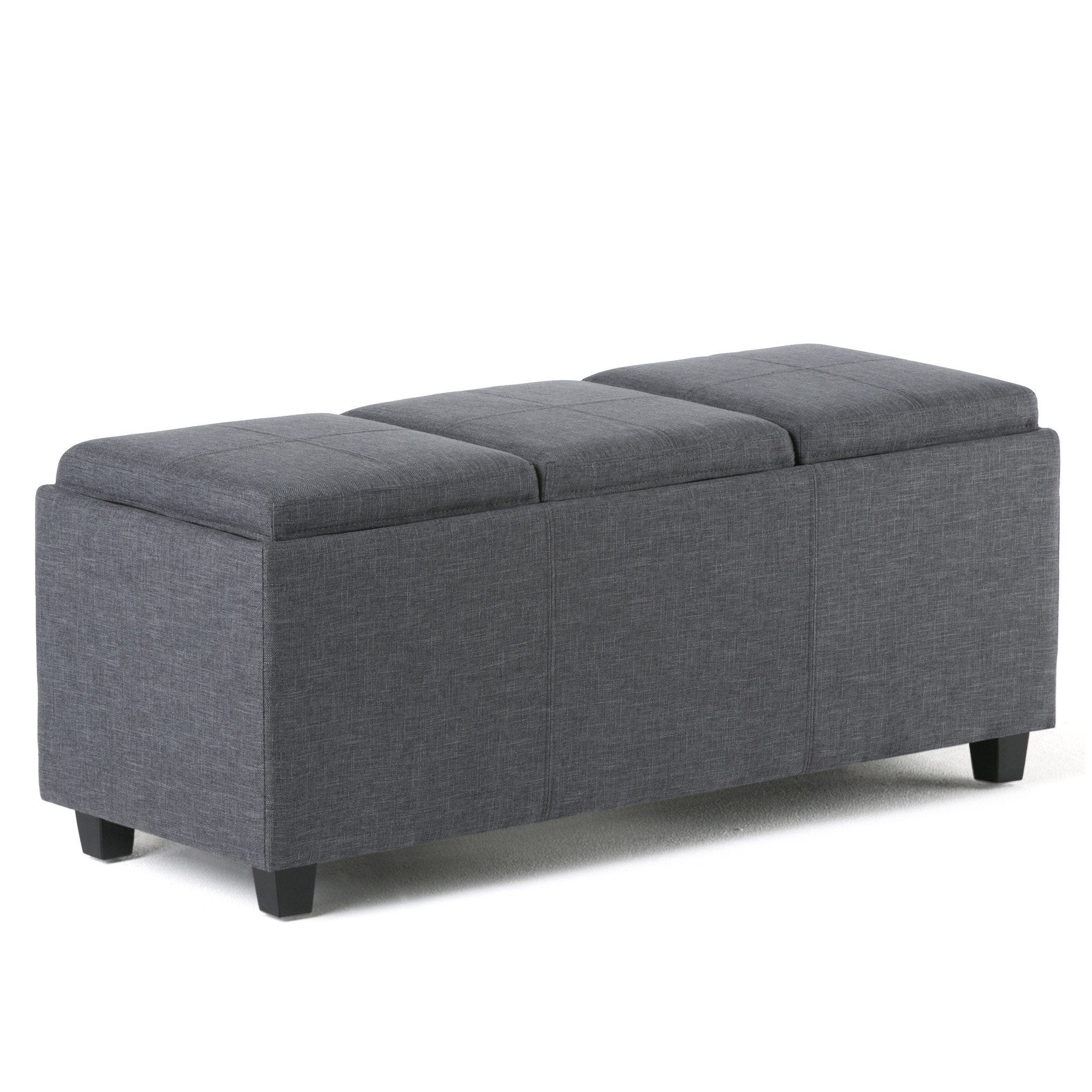 Avalon 3 Trays Ottoman in Linen