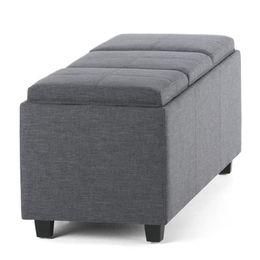 Avalon 3 Trays Ottoman in Linen