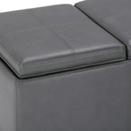 Avalon 3 Trays Ottoman in Vegan Leather