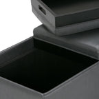 Avalon 3 Trays Ottoman in Vegan Leather