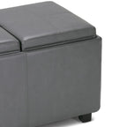 Avalon 3 Trays Ottoman in Vegan Leather