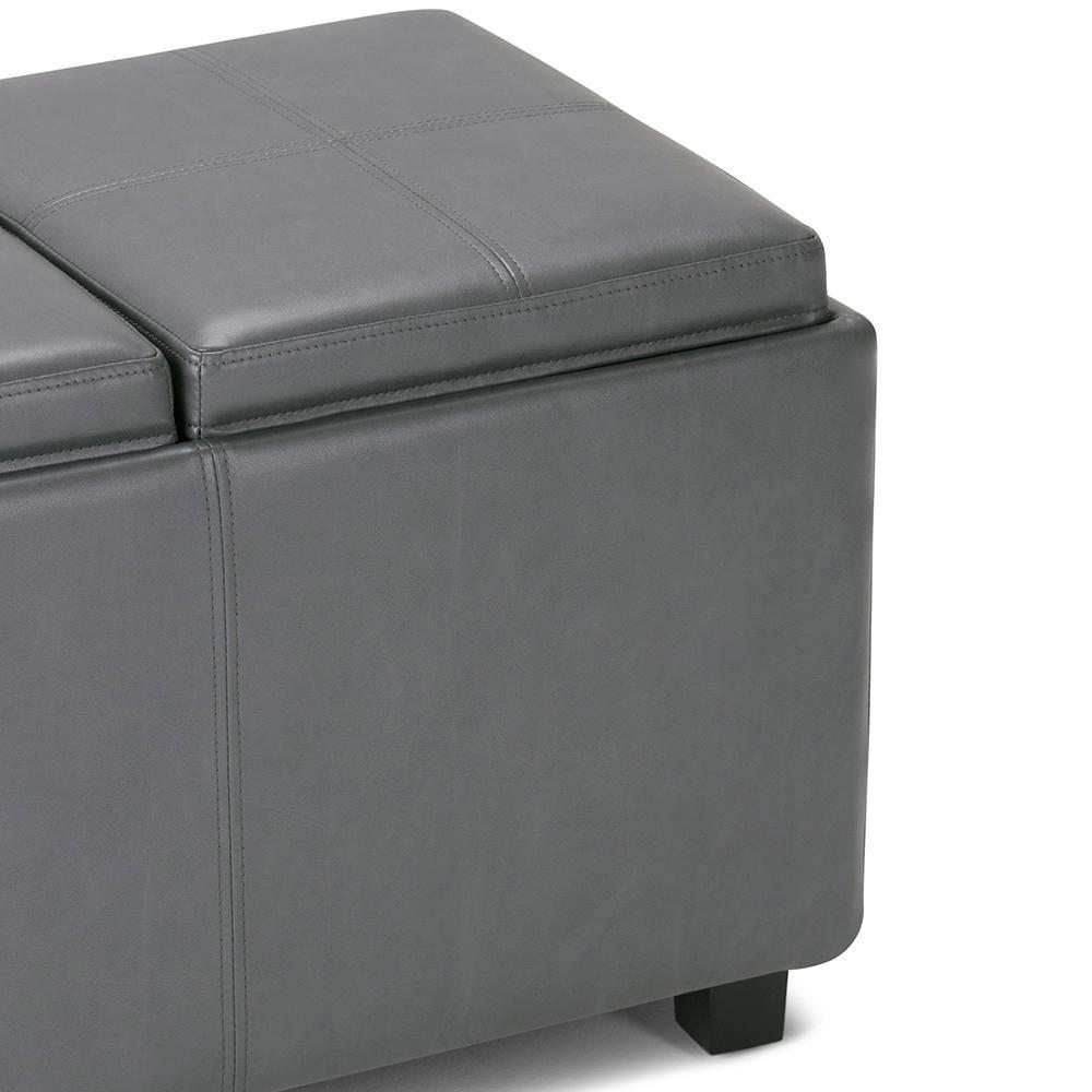 Avalon 3 Trays Ottoman in Vegan Leather