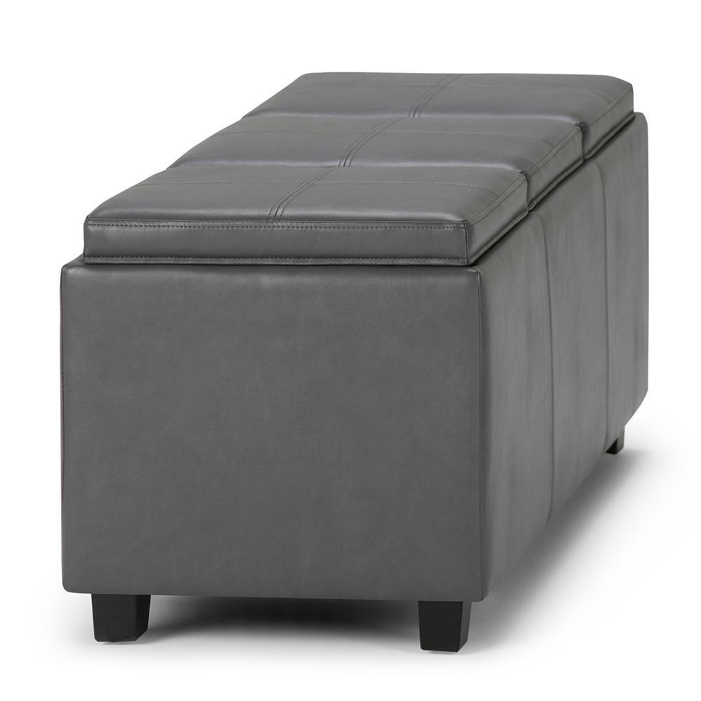 Avalon 3 Trays Ottoman in Vegan Leather