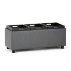 Avalon 3 Trays Ottoman in Vegan Leather