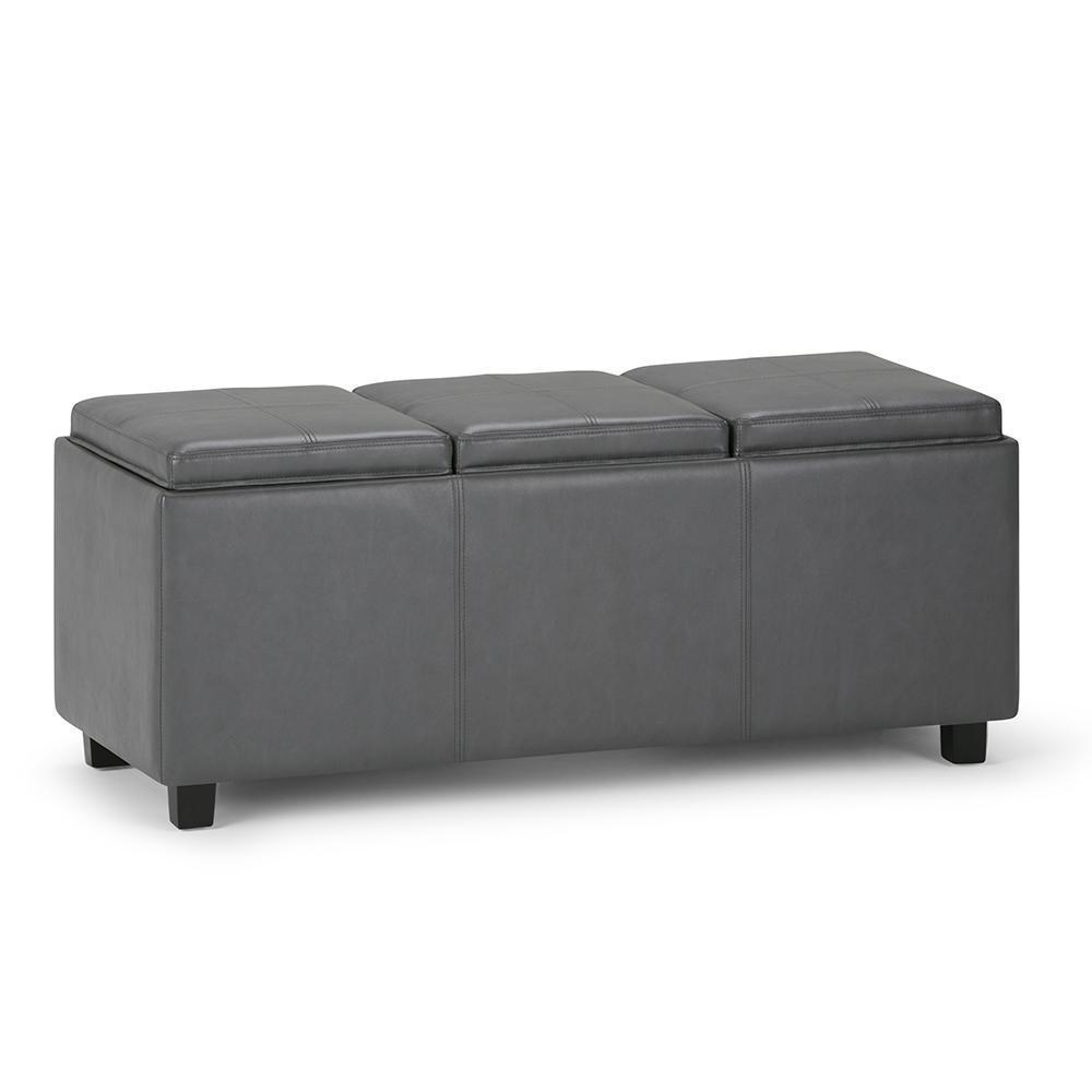 Avalon 3 Trays Ottoman in Vegan Leather