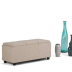 Avalon 3 Trays Ottoman in Linen