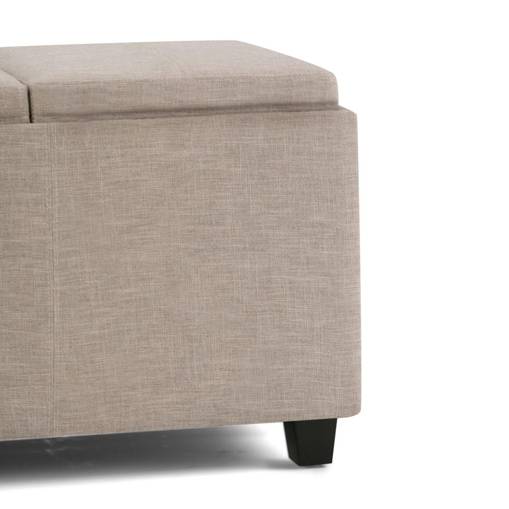 Avalon 3 Trays Ottoman in Linen