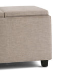 Avalon 3 Trays Ottoman in Linen
