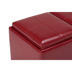 Avalon 3 Trays Ottoman in Vegan Leather
