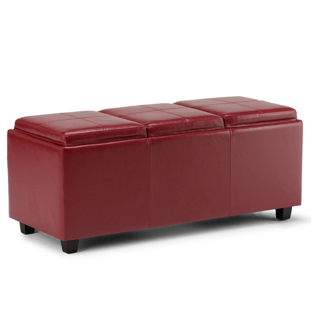 Avalon 3 Trays Ottoman in Vegan Leather