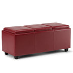 Avalon 3 Trays Ottoman in Vegan Leather