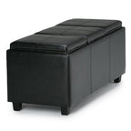 Avalon 3 Trays Ottoman in Vegan Leather