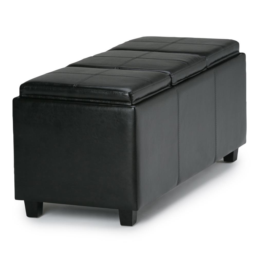 Avalon 3 Trays Ottoman in Vegan Leather