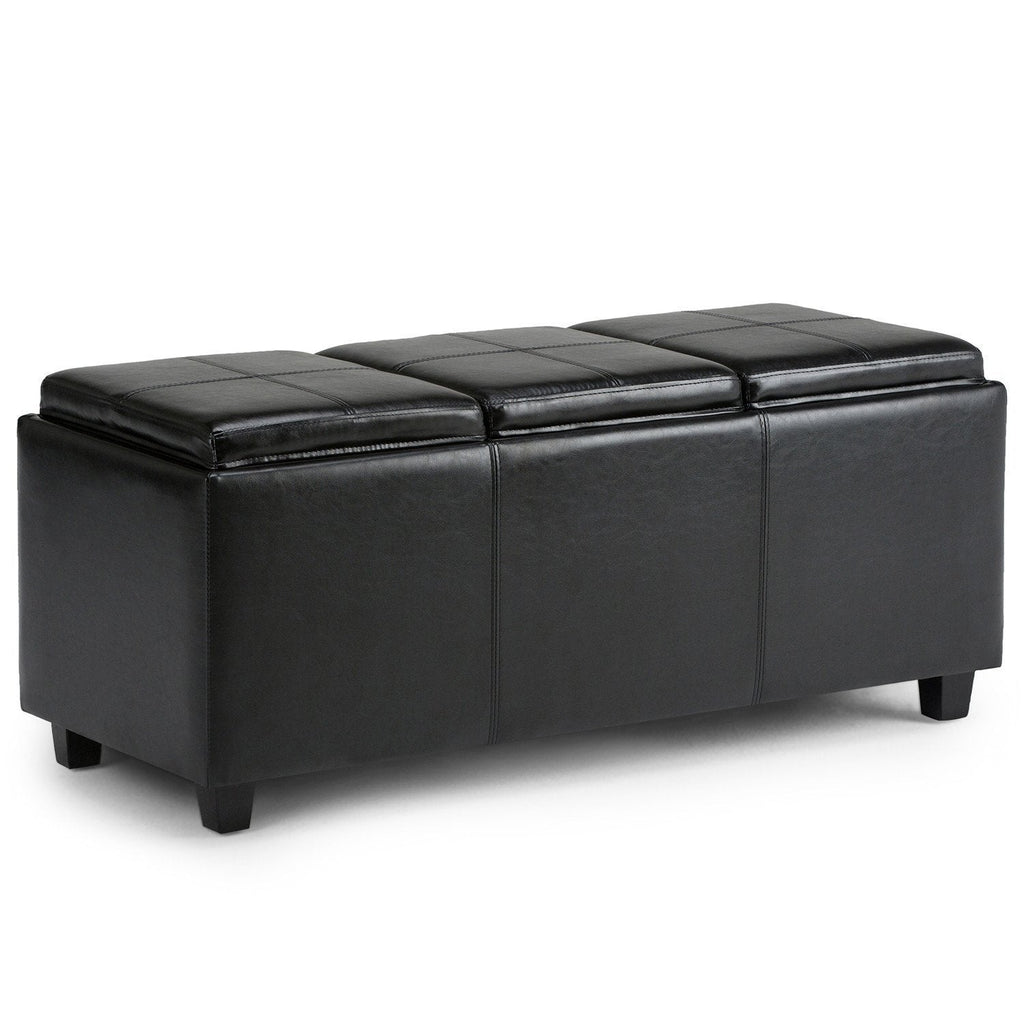 Avalon 3 Trays Ottoman in Vegan Leather