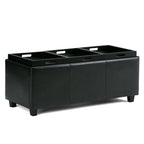Avalon 3 Trays Ottoman in Vegan Leather
