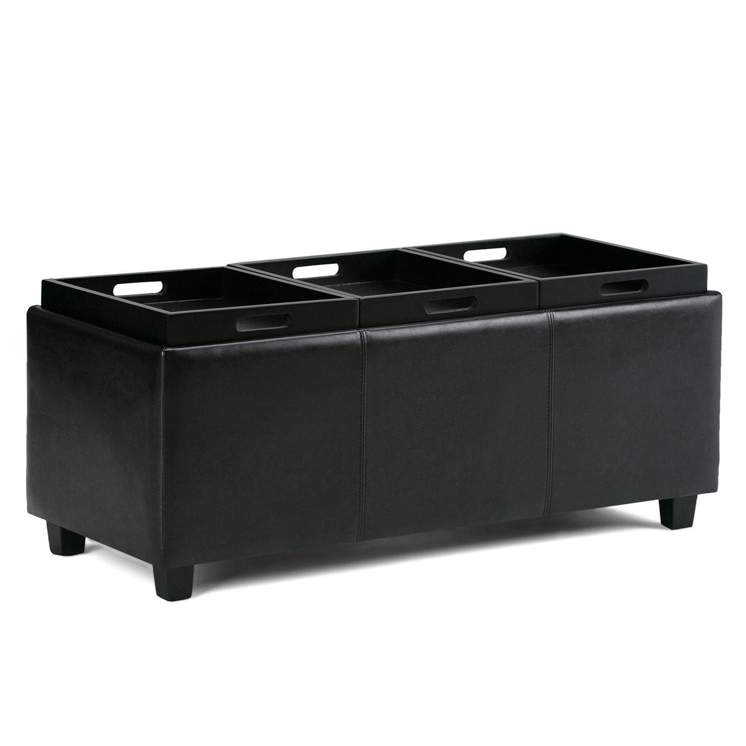 Avalon 3 Trays Ottoman in Vegan Leather