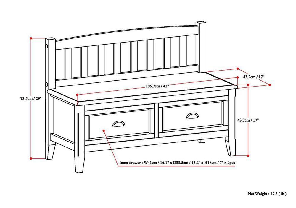 Burlington Entryway Storage Bench with Drawers