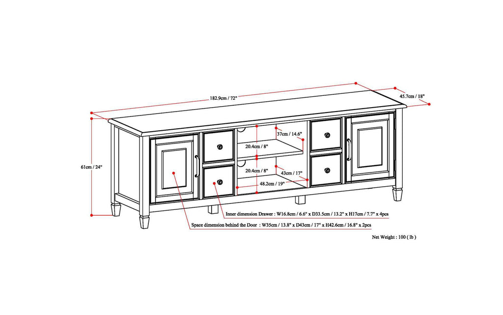 Connaught 72 inch TV Stand