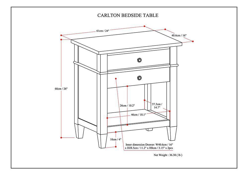 Carlton Bedside Table