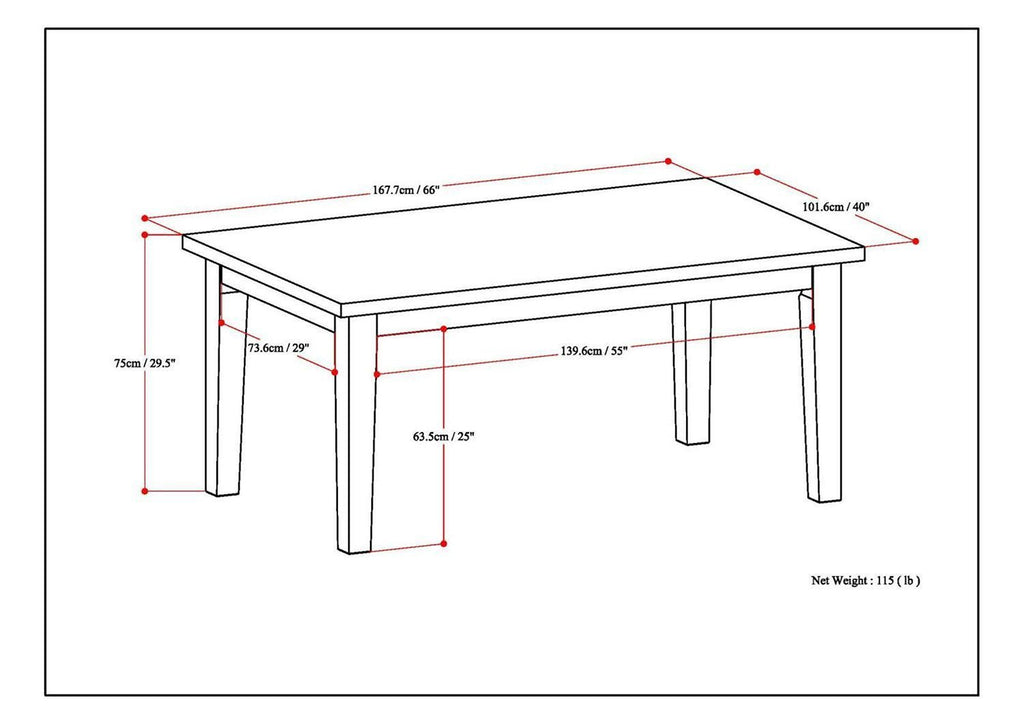 Eastwood Dining Table in Rubberwood