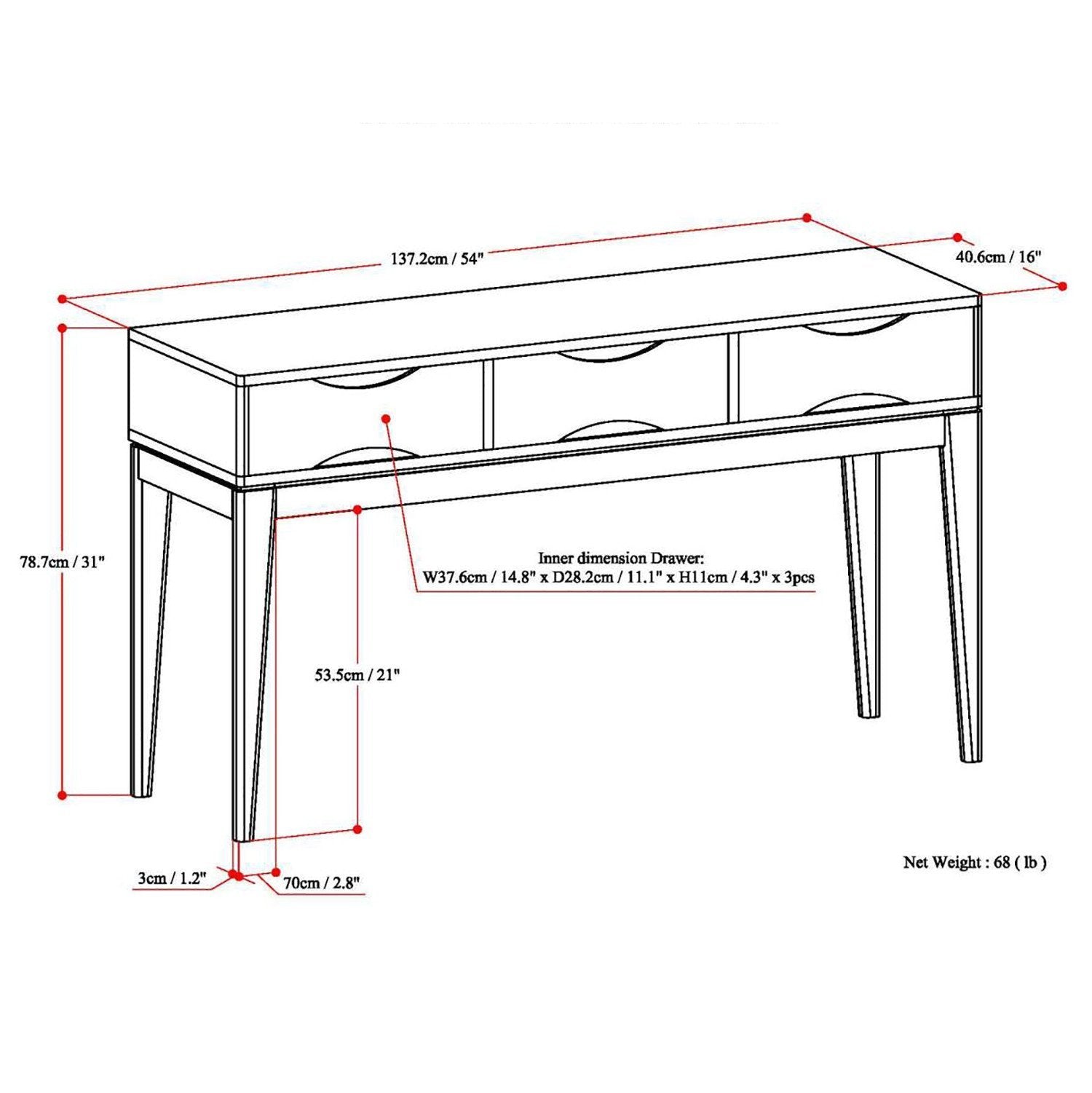 Harper Console Sofa Table