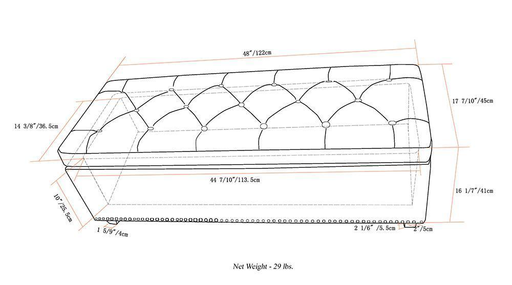 Hamilton Storage Ottoman in Cloud Grey
