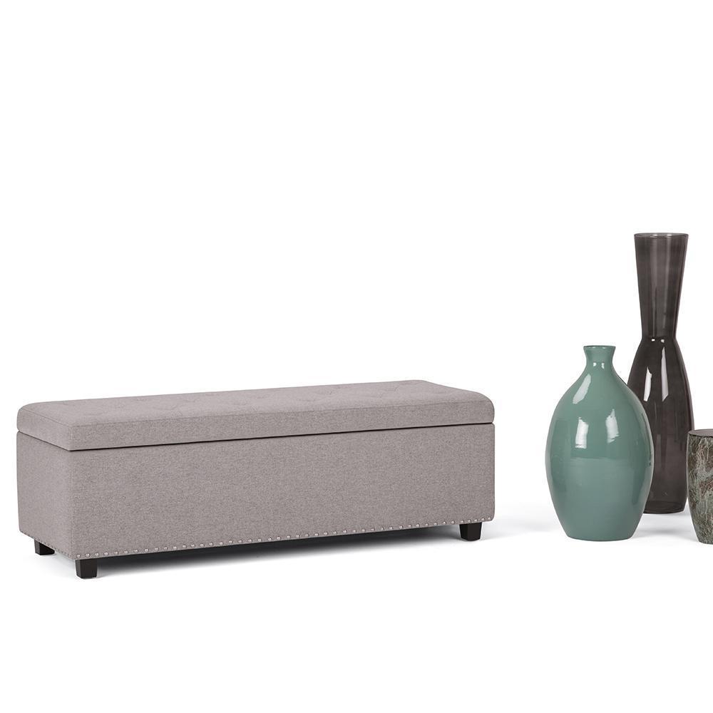 Hamilton Storage Ottoman in Cloud Grey