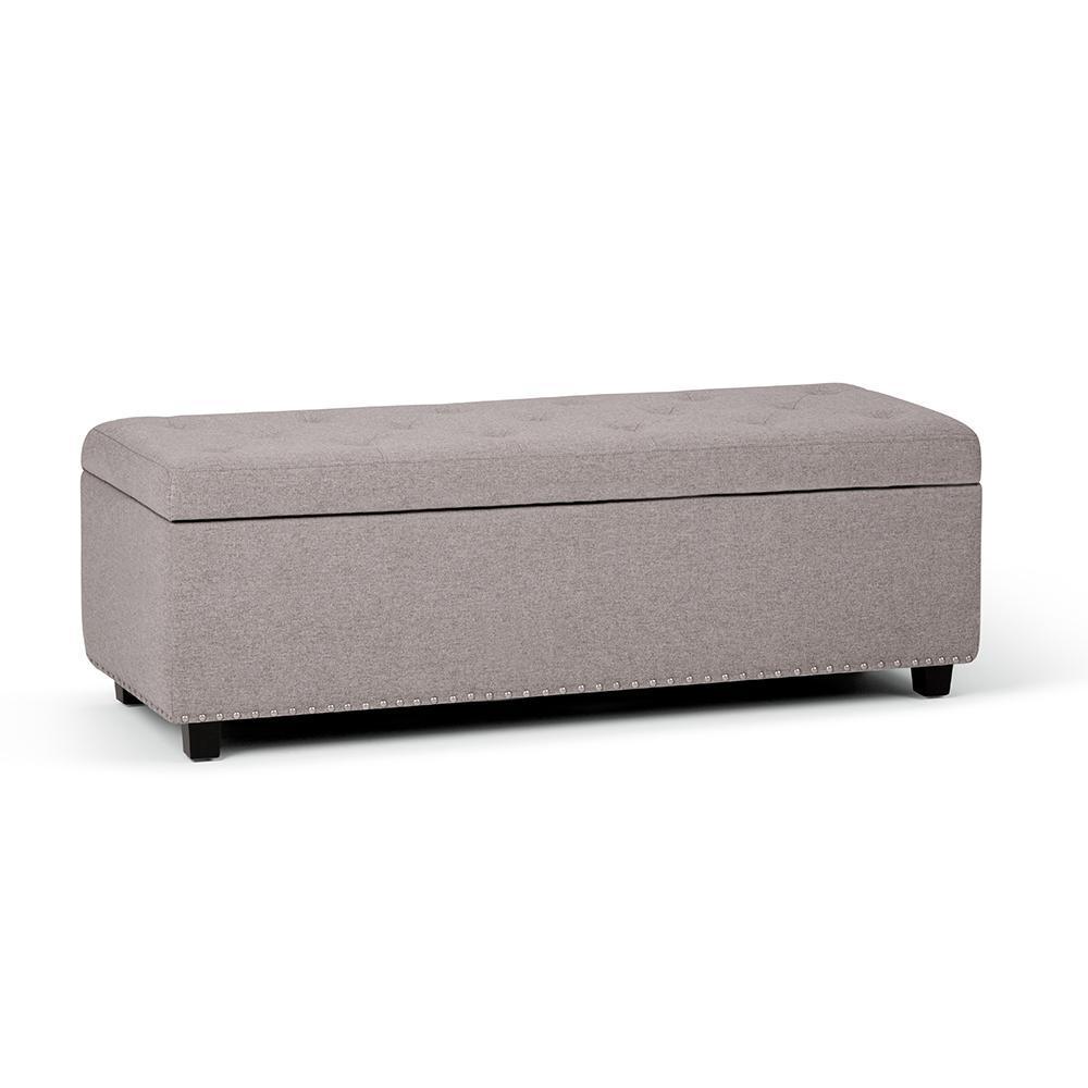 Hamilton Storage Ottoman in Cloud Grey
